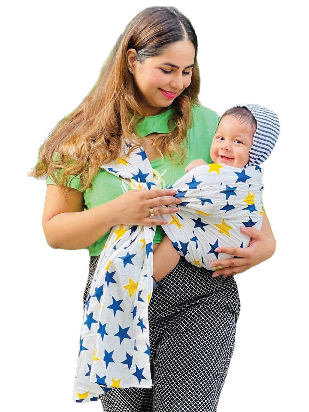 

Polka Tots Infants Printed Pure Cotton Baby Carry Nest, White