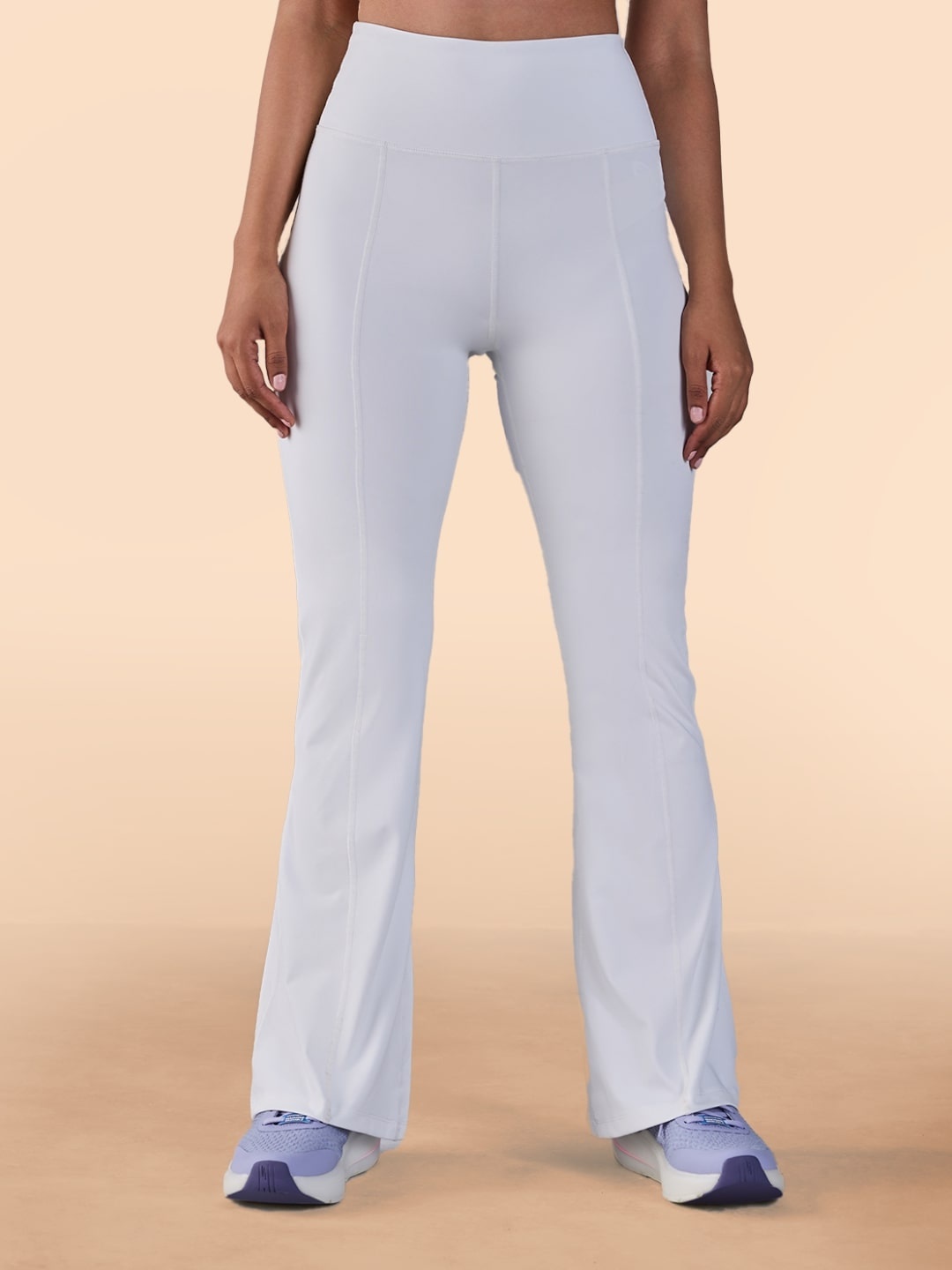 

KICA Women Flared Mid-Rise Track Pants, White