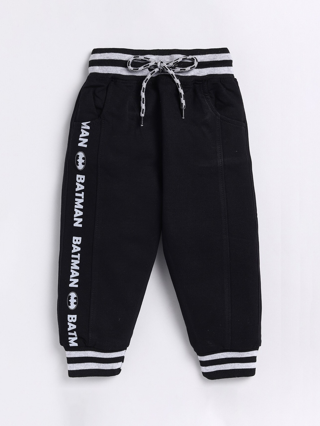 

DENIKID Boys Batman Printed Pure Cotton Mid-Rise Jogger, Black