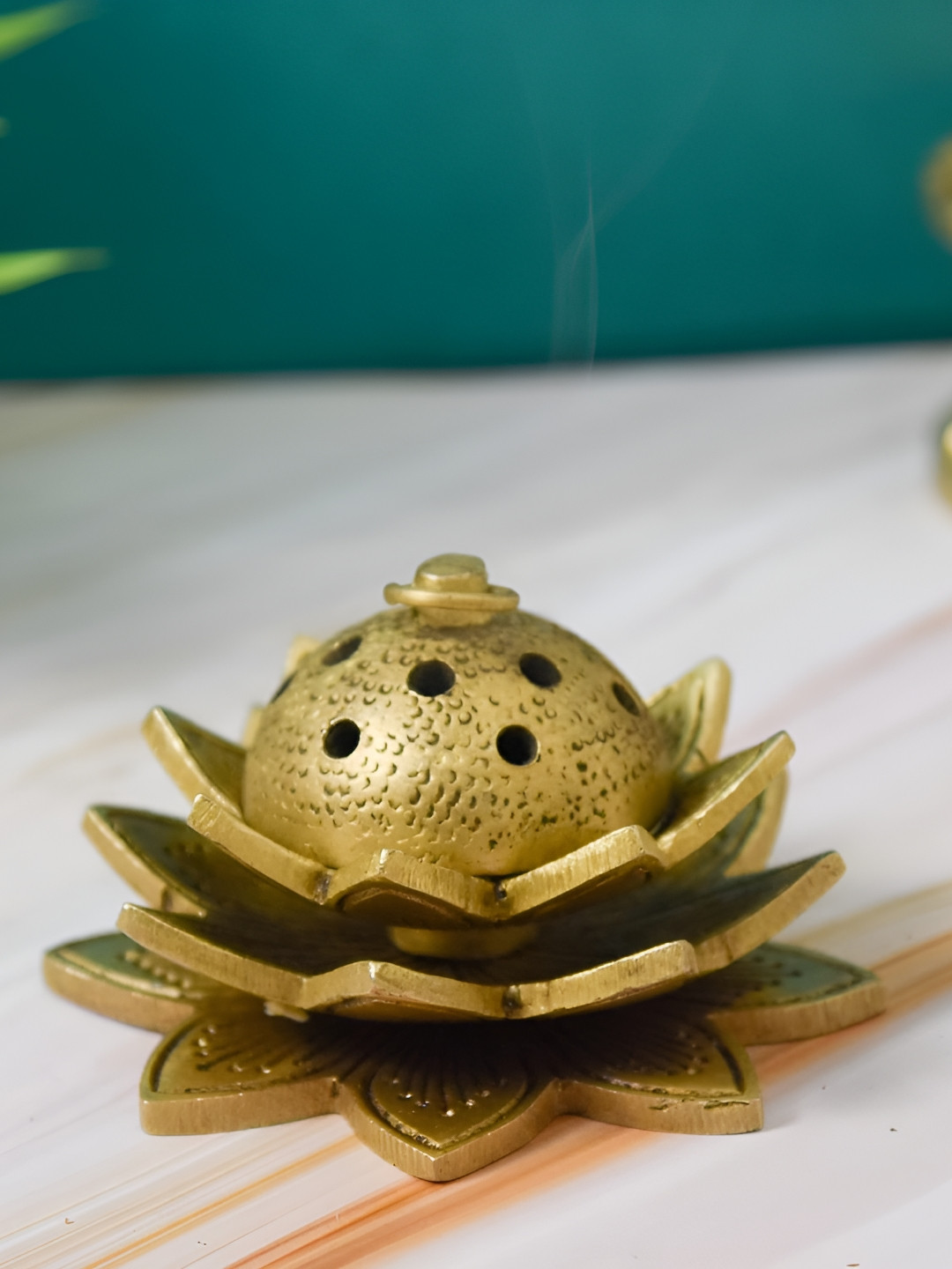 

Bhimonee Decor Gold-Toned Brass Pooja Dhoop Dani