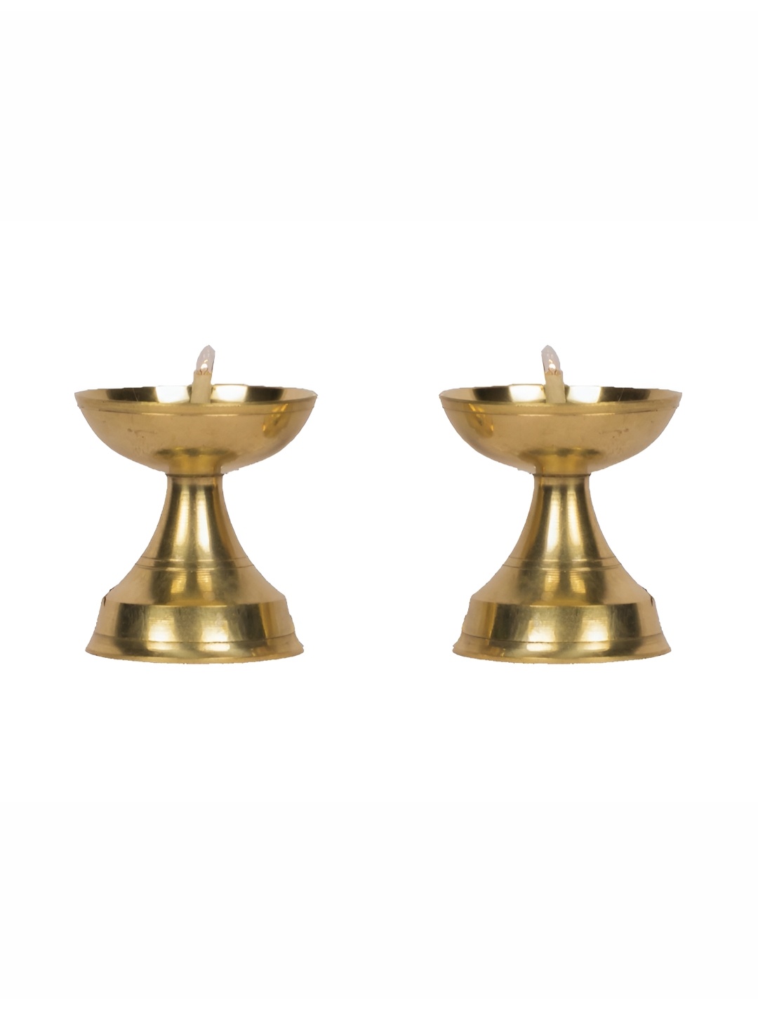 

Bhimonee Decor Gold-Toned 2 Pieces Brass LED Light Electric Pooja Diyas
