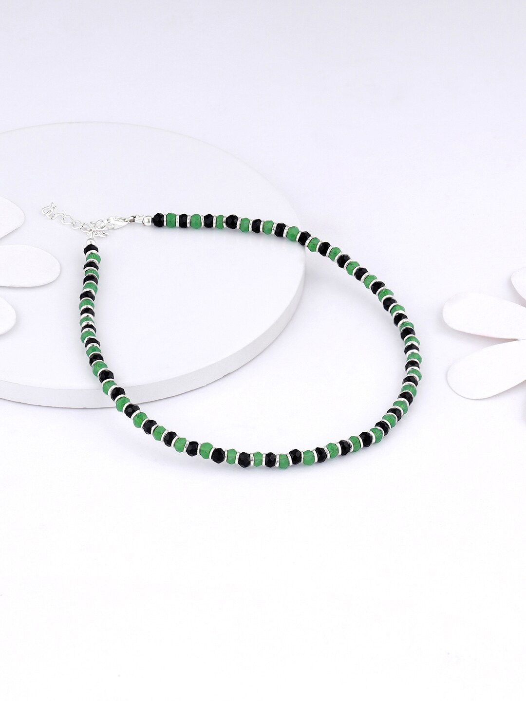 

GIVA Set Of 2 German Silver Rhodium Plated Beaded Enchanting Spirit Anklets