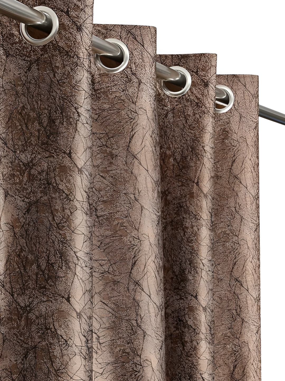 

Curtain King Coffee Brown & Black 2 Pieces Floral Long Door Curtains