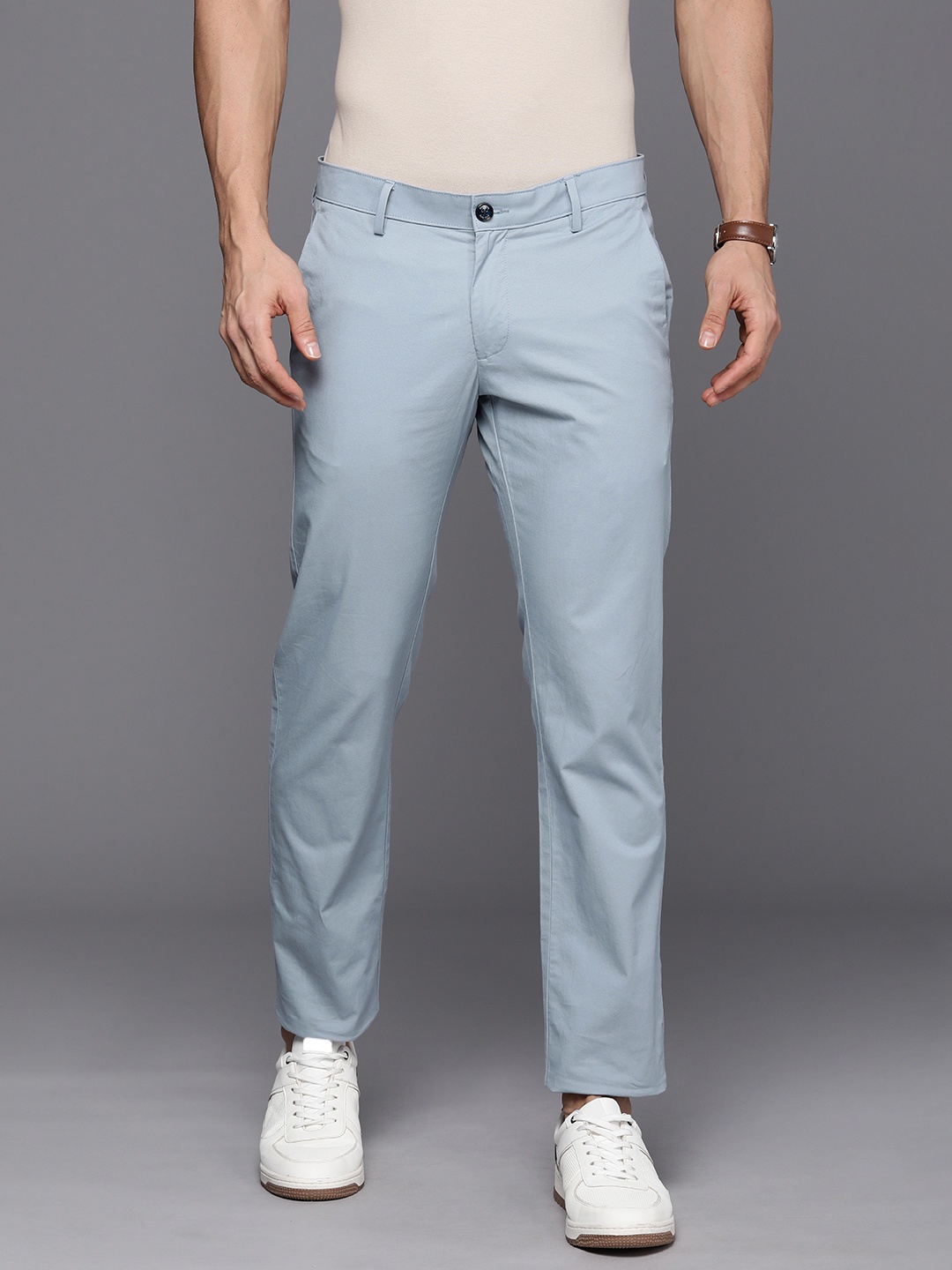 

Allen Solly Men Slim Fit Chinos Trousers, Blue