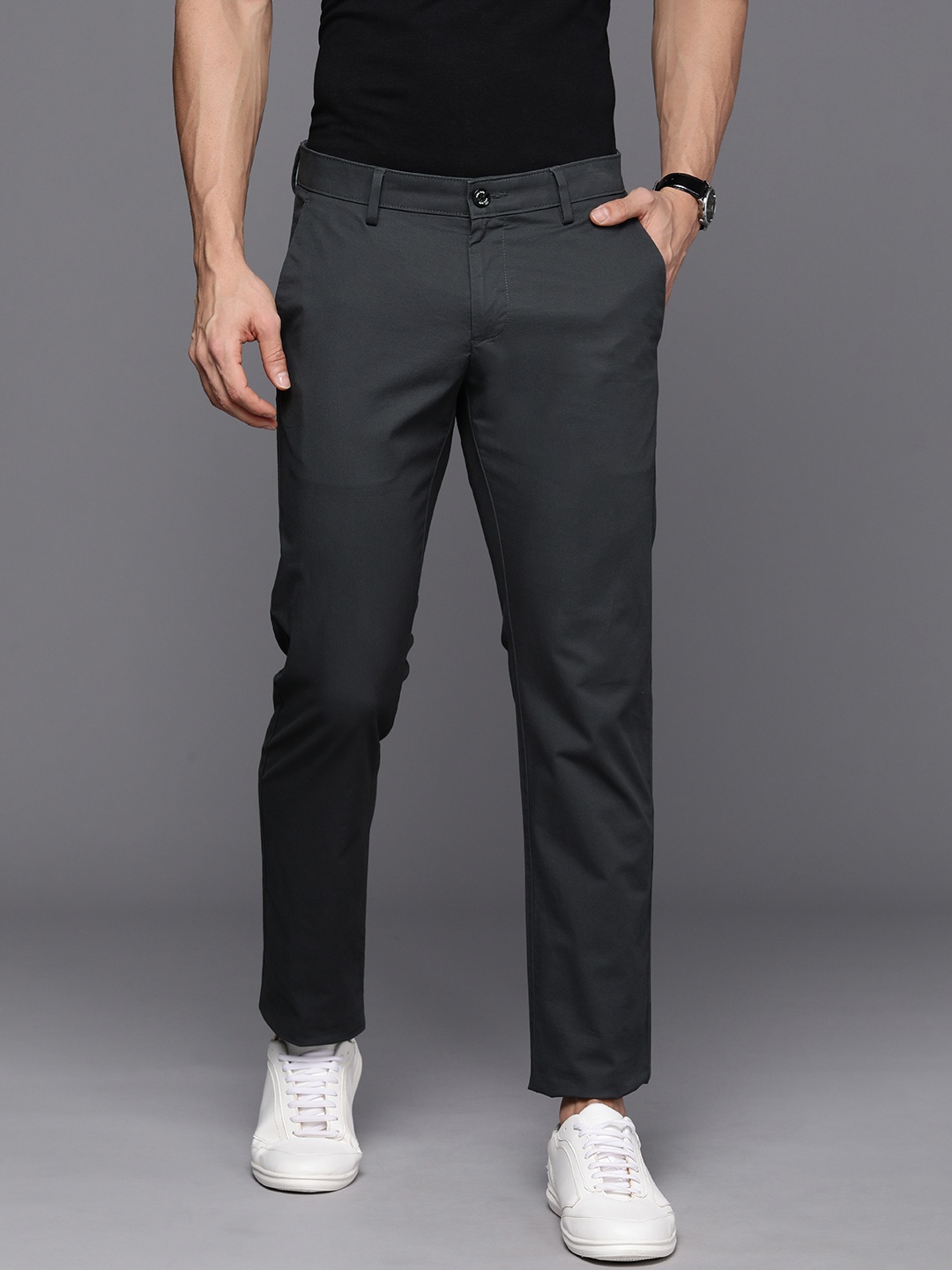 

Allen Solly Men Slim Fit Chinos Trousers, Green