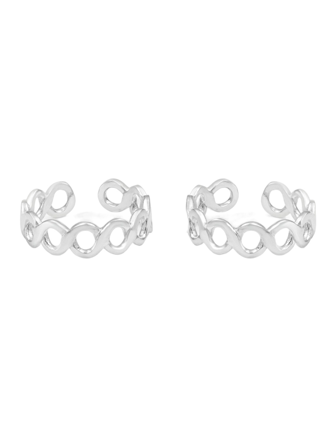

Zarkan 92.5 Sterling Silver Rhodium-Plated Subtle Spiral Toe Rings
