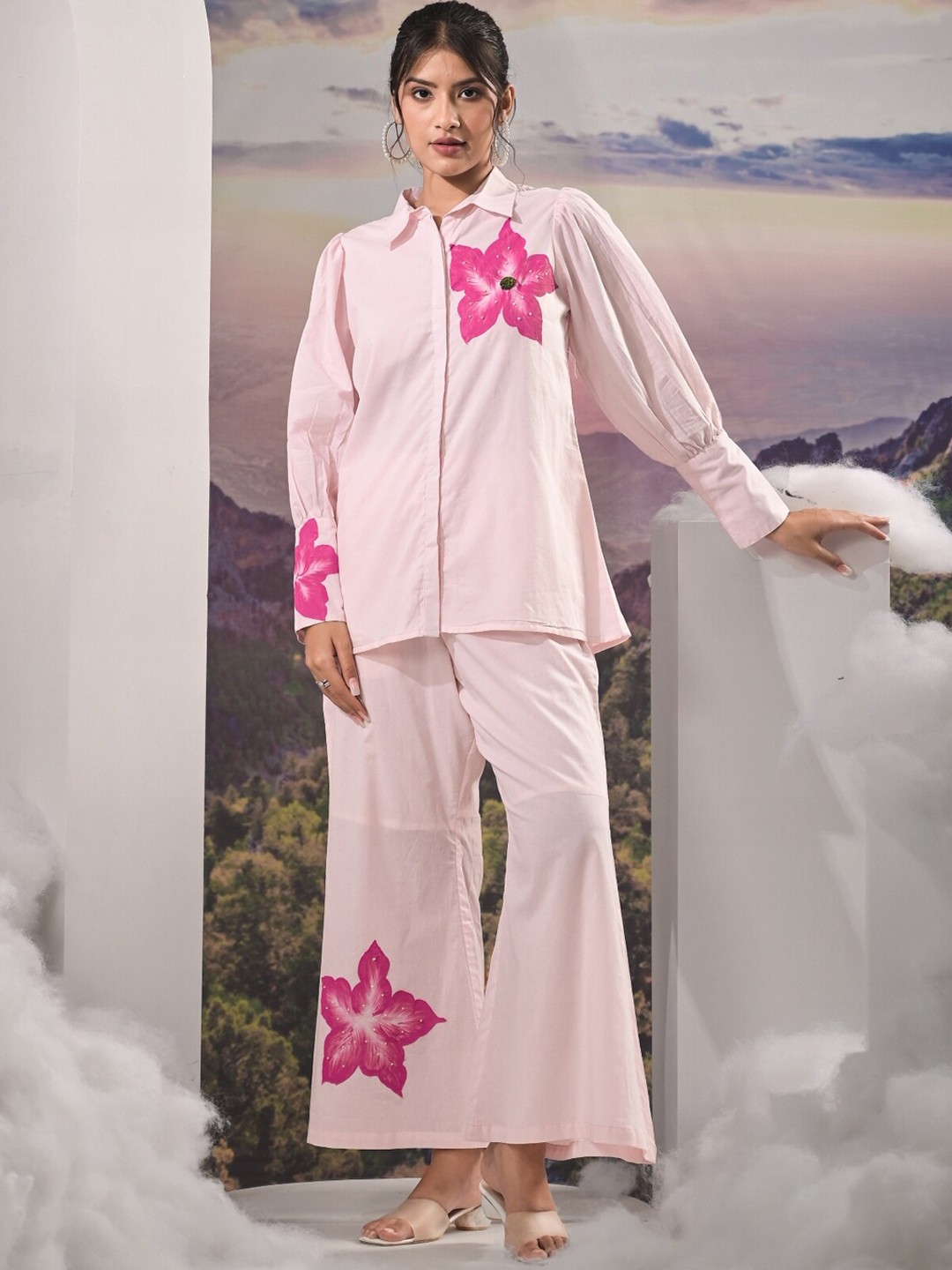 

The Kapas Floral Printed Pure Cotton Co-Ords, Pink