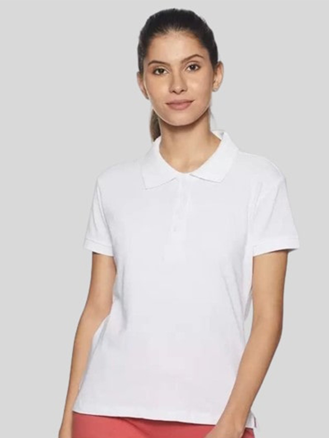

INDIAN THREADS Polo Collar Cotton T-shirt, White