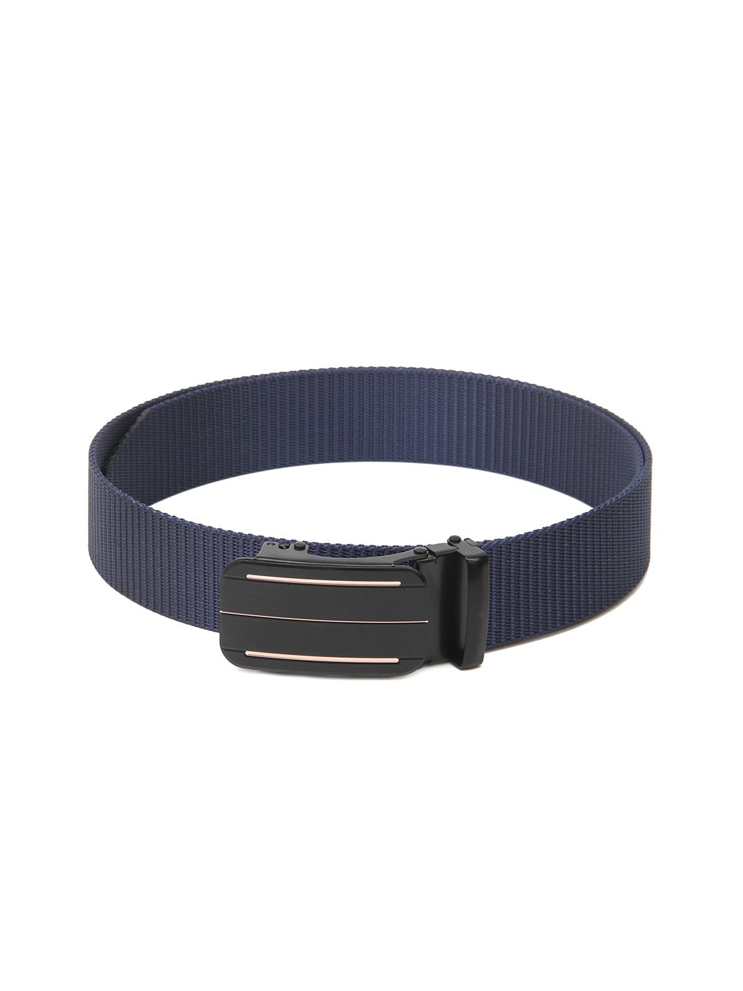 

Calvadoss Men Woven Design Wide Belt, Navy blue