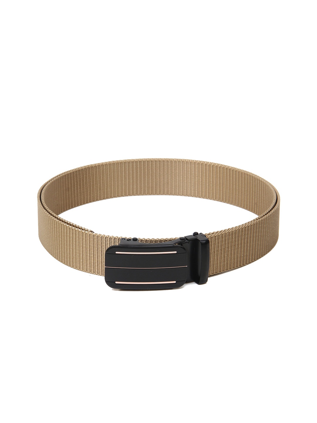 

Calvadoss Men Woven Design Wide Belt, Beige