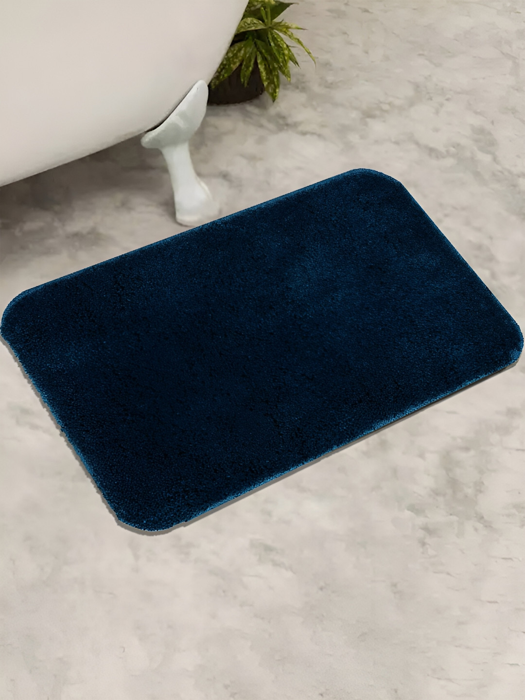 

GRHAMOY Blue Solid 210 GSM Cotton Soft Rectangle Bath Rugs