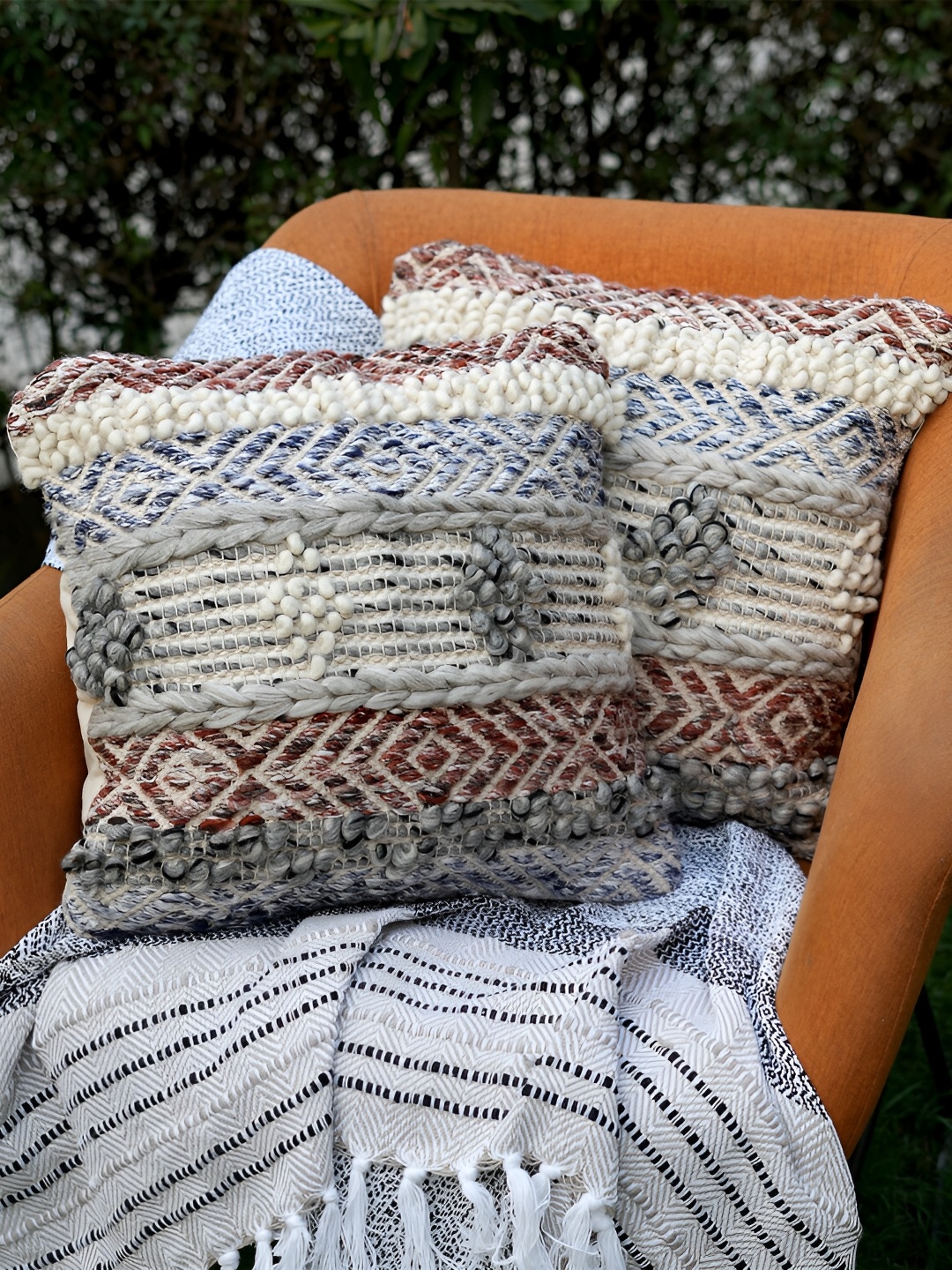 

GRHAMOY Rust 4 Pieces Abstract Cotton Rectangle Cushion Covers