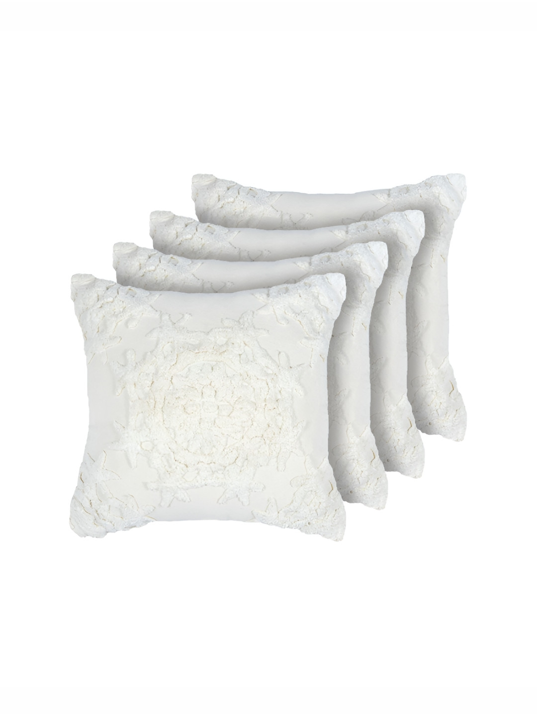 

GRHAMOY White 4 Pieces Abstract Cotton Rectangle Cushion Covers