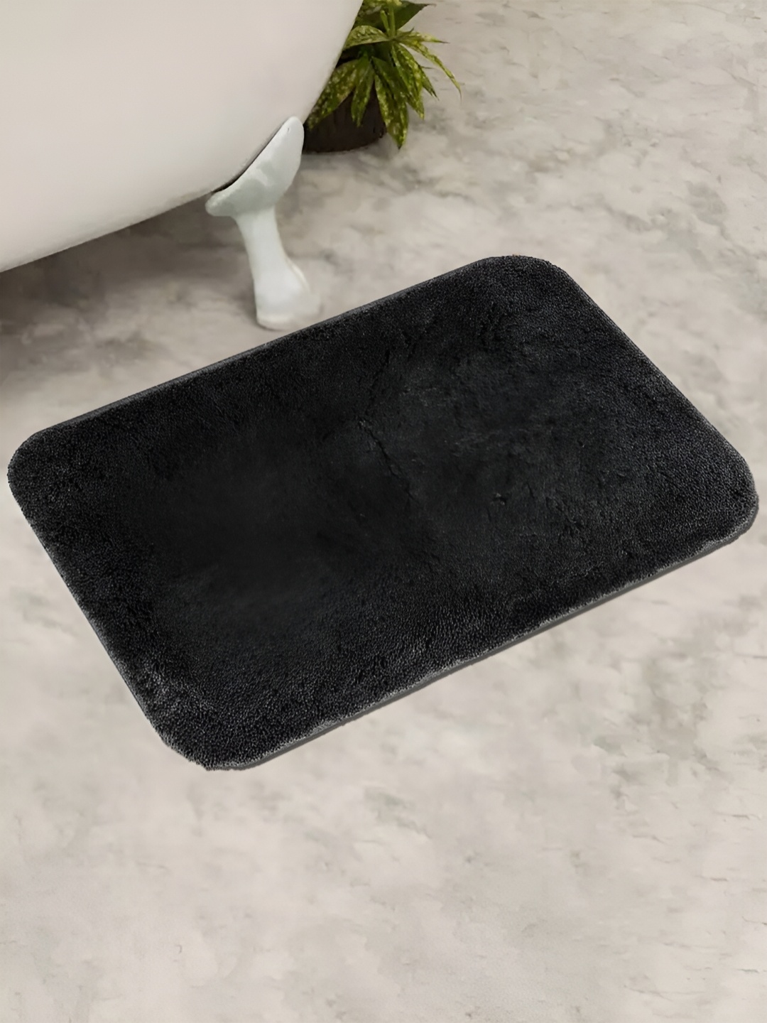 

GRHAMOY Black Solid 210 GSM Cotton Soft Rectangle Bath Rugs