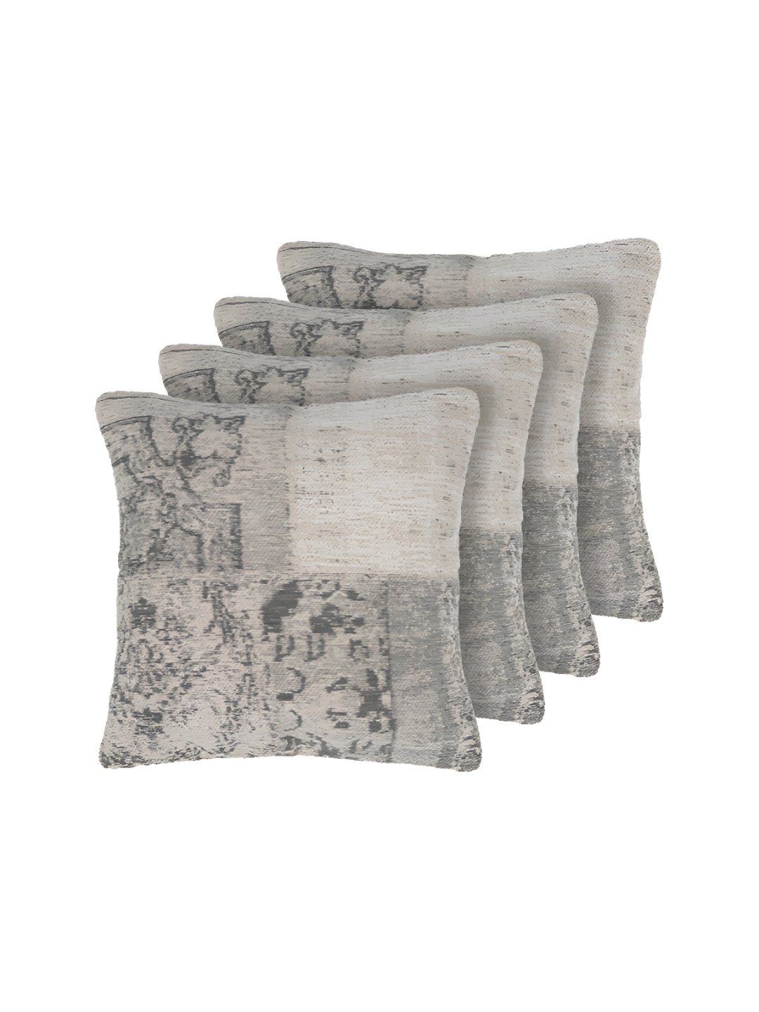 

GRHAMOY Grey 4 Pieces Abstract Cotton Rectangle Cushion Covers