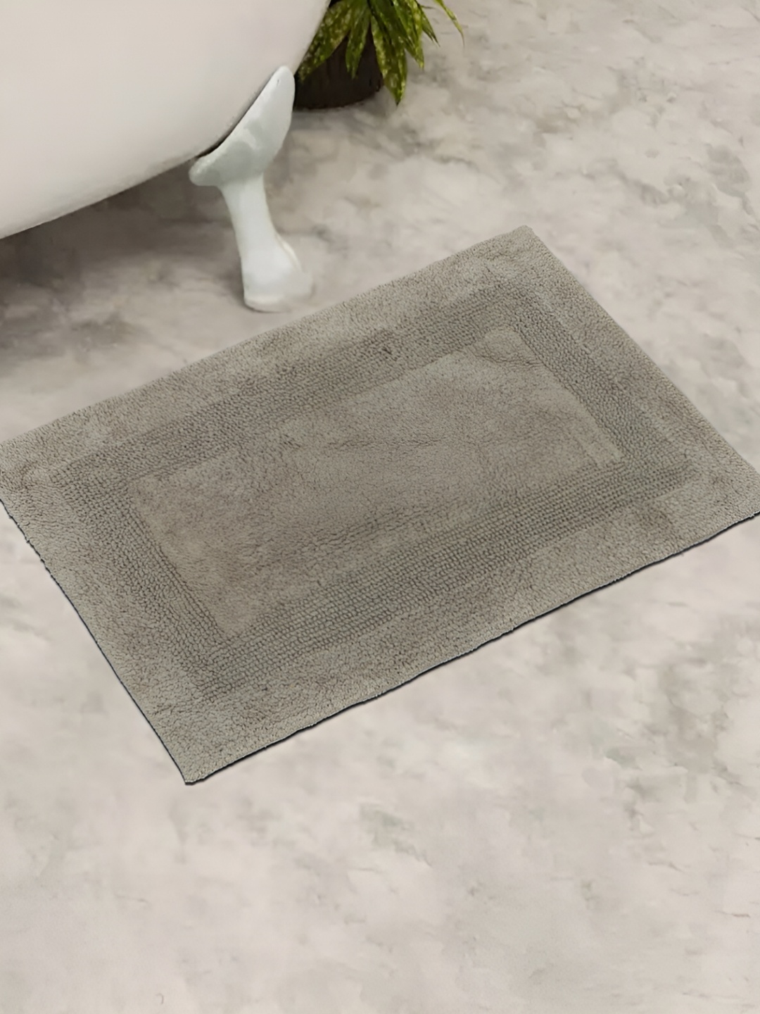 

GRHAMOY Grey Solid 210 GSM Cotton Soft Rectangle Bath Rugs