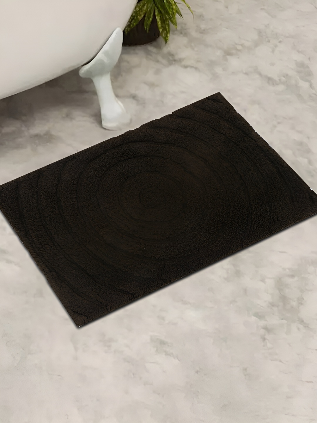 

GRHAMOY Brown Solid 210 GSM Cotton Soft Rectangle Bath Rugs