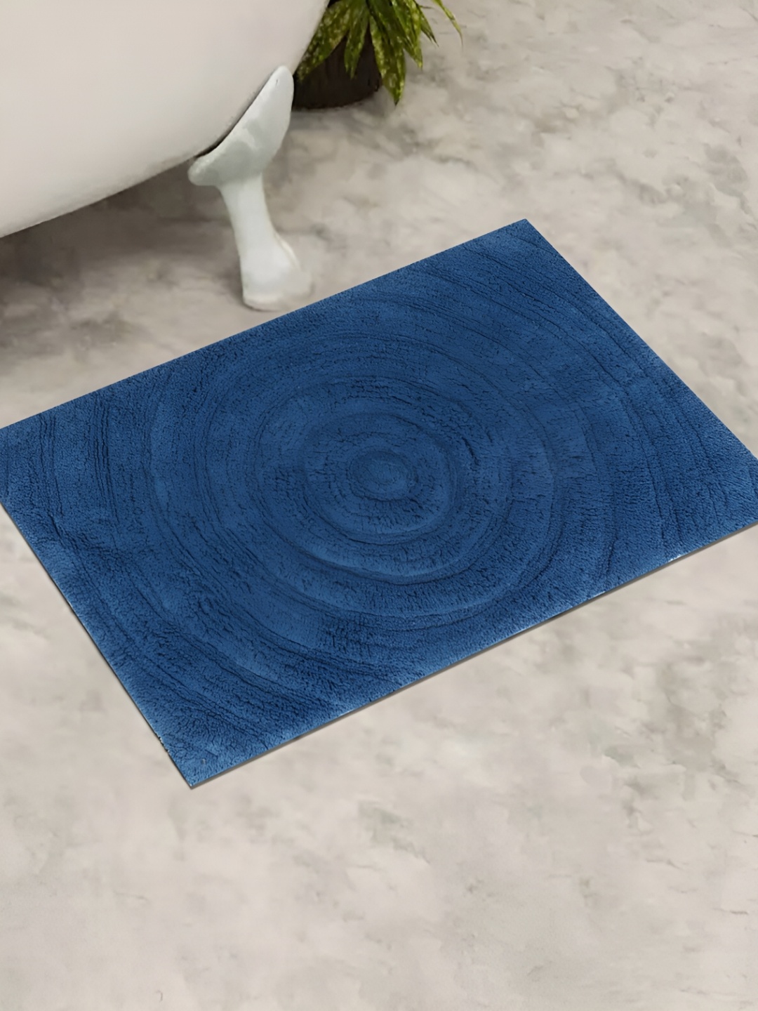 

GRHAMOY Blue Geometric 210 GSM Cotton Soft Rectangle Bath Rugs