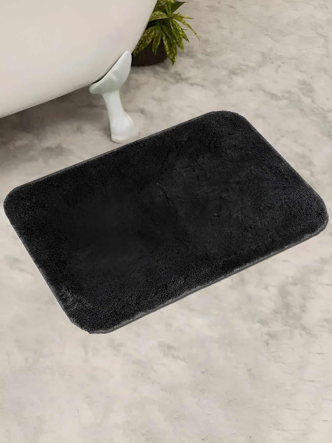 

GRHAMOY Black Solid 210 GSM Cotton Soft Rectangle Bath Rugs