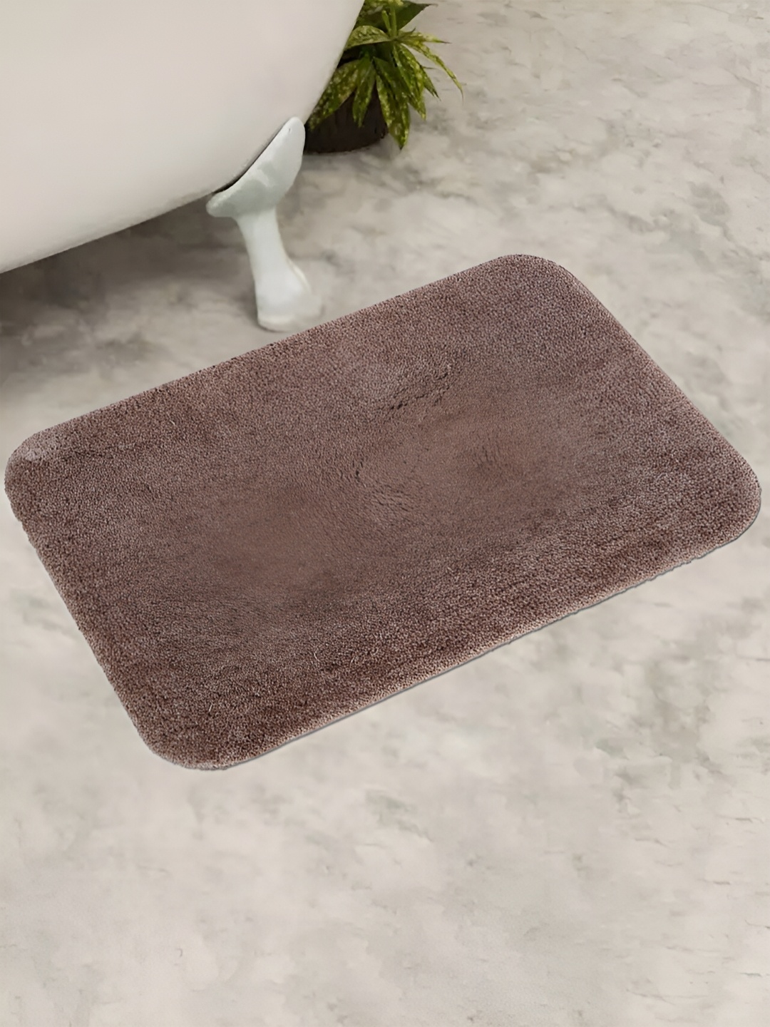 

GRHAMOY Brown Solid 210 GSM Cotton Soft Rectangle Bath Rugs
