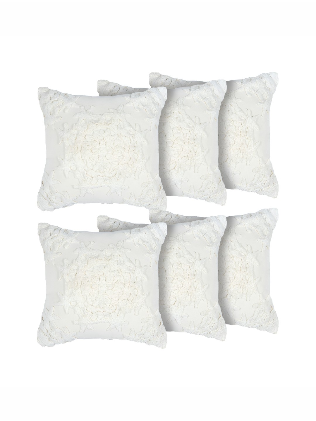 

GRHAMOY White 6 Pieces Abstract Cotton Rectangle Cushion Covers
