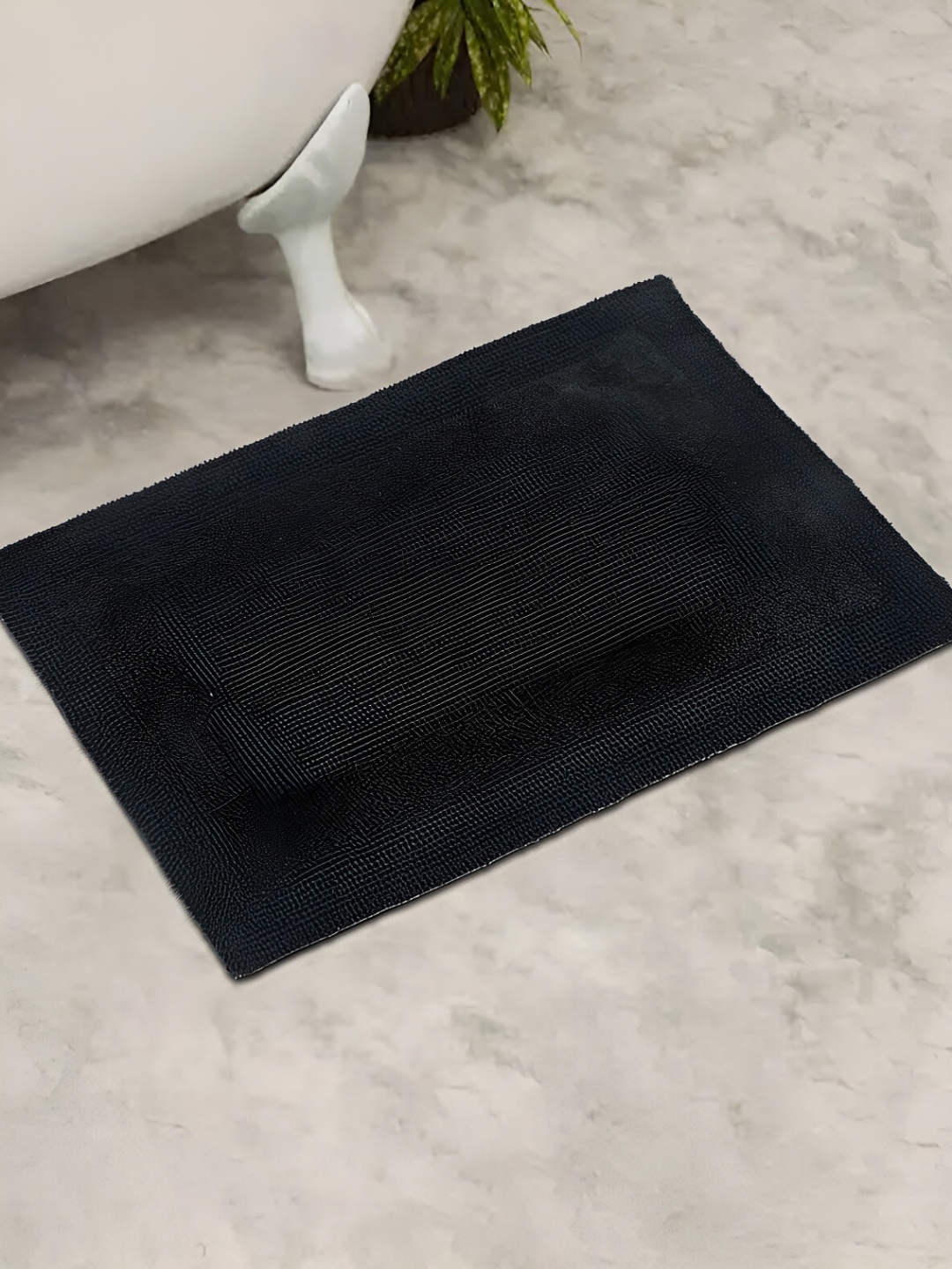 

GRHAMOY Black Solid 210 GSM Cotton Soft Rectangle Bath Rugs