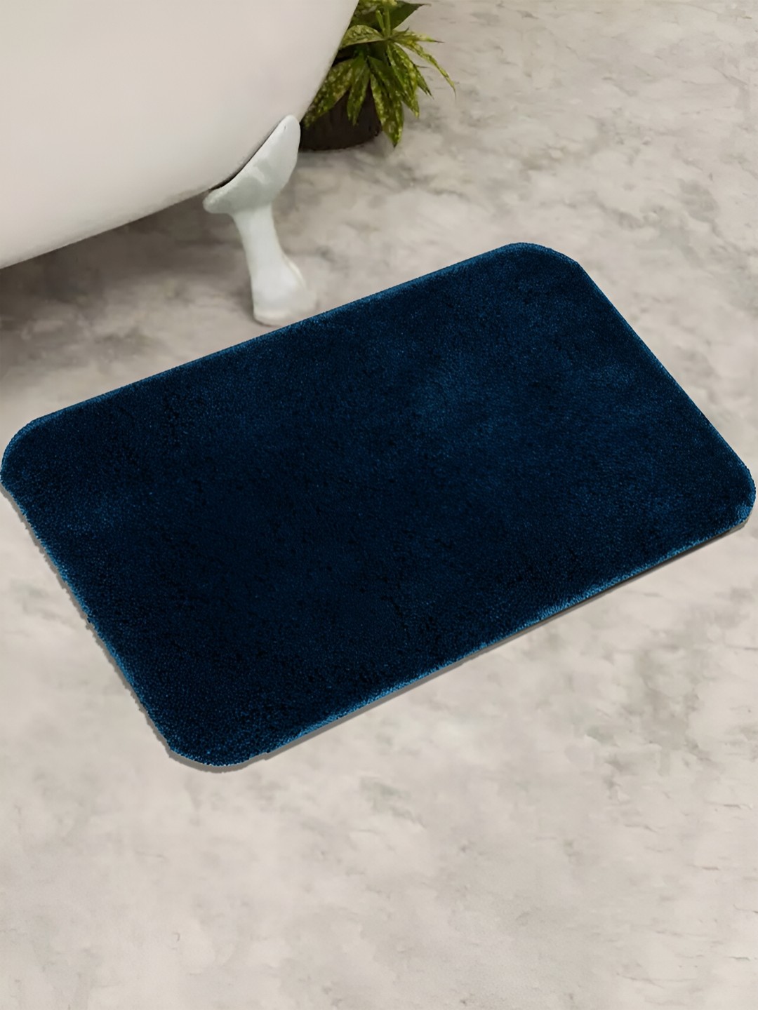 

GRHAMOY Blue Solid 210 GSM Cotton Soft Rectangle Bath Rugs