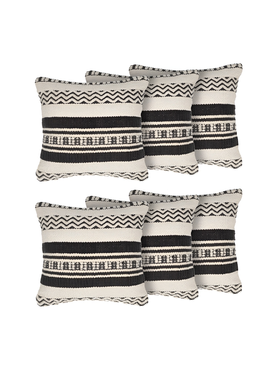 

GRHAMOY Black White 6 Pieces Abstract Cotton Rectangle Cushion Covers