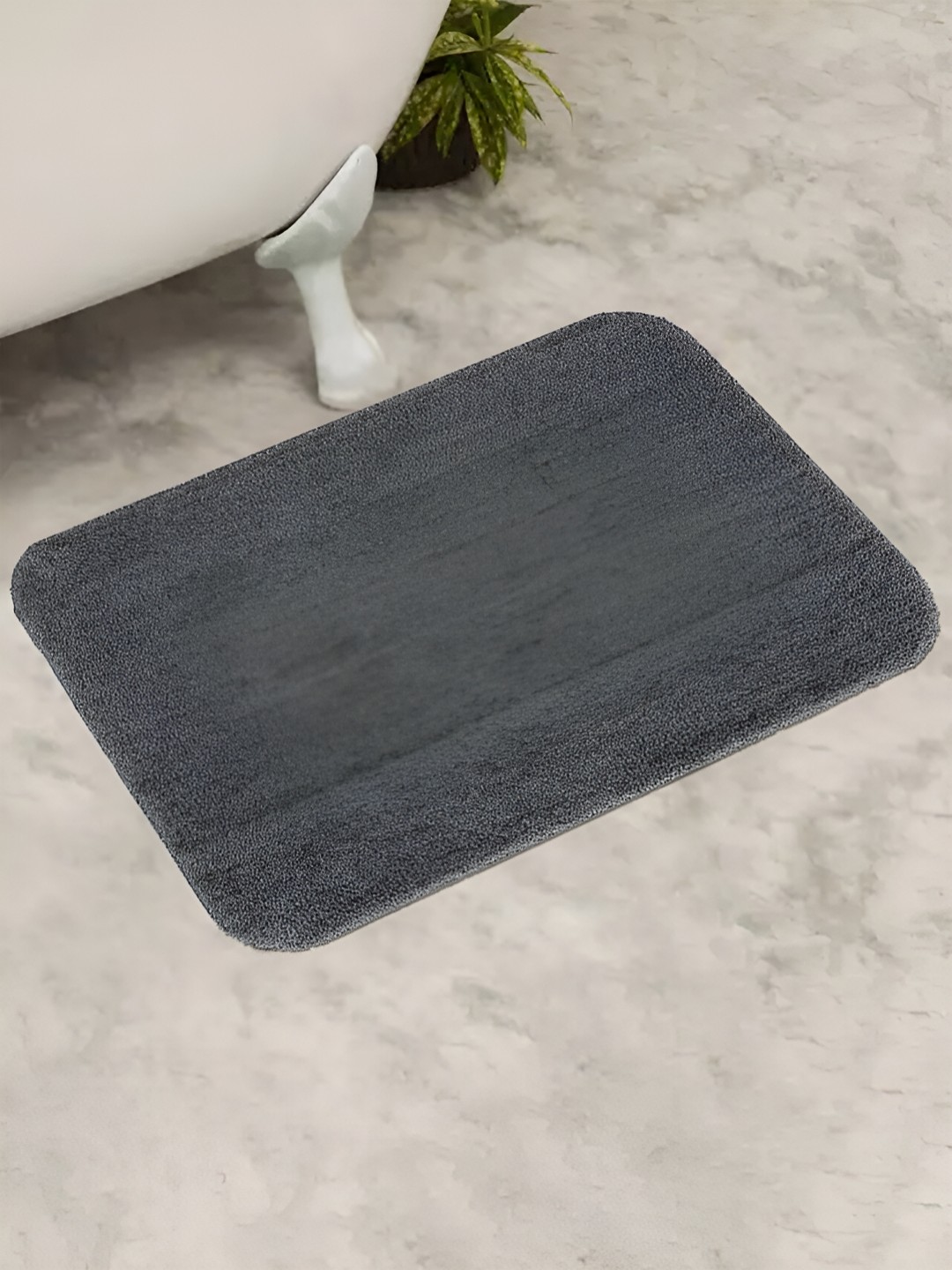 

GRHAMOY Grey Melange Solid 210 GSM Cotton Soft Rectangle Bath Rugs