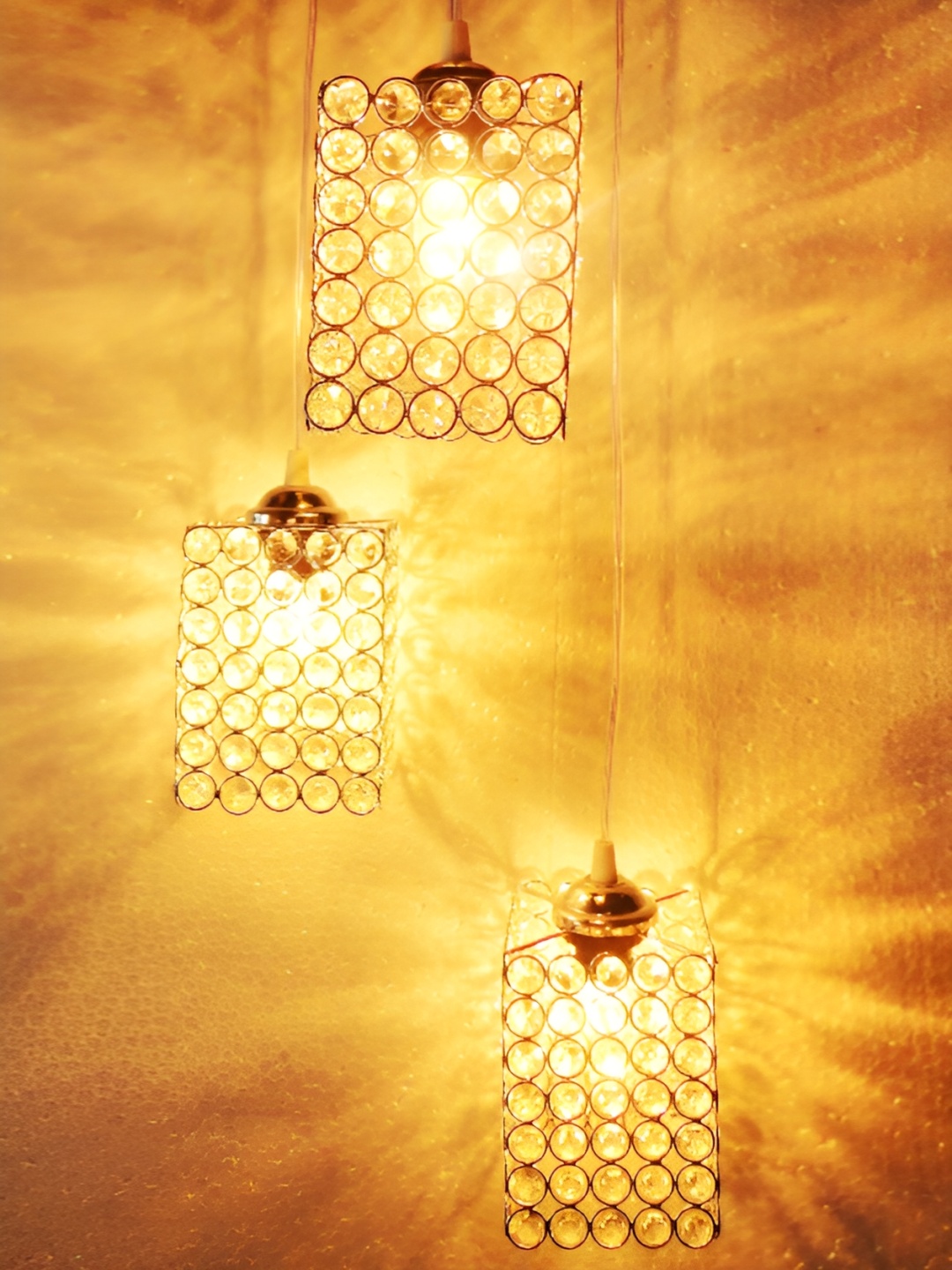

SHRI MAHAL ANTIQUES Silver Toned Hanging Ceiling Lamp