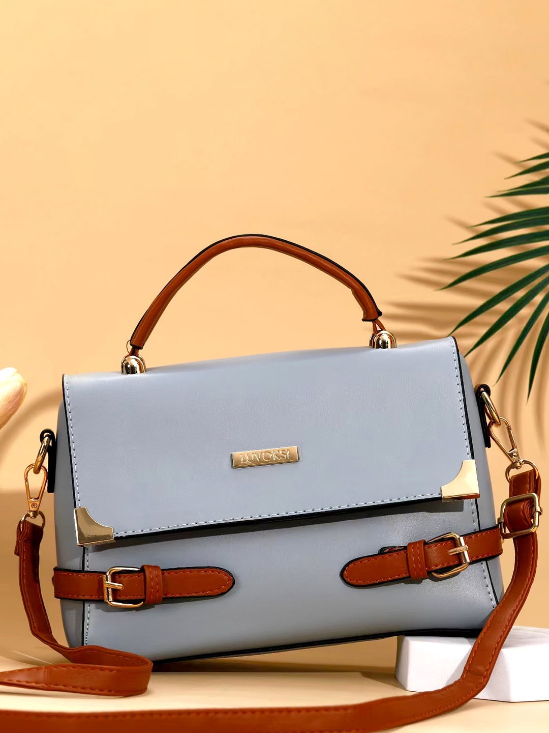 

Luvoksi Textured Structured Satchel Bag, Blue