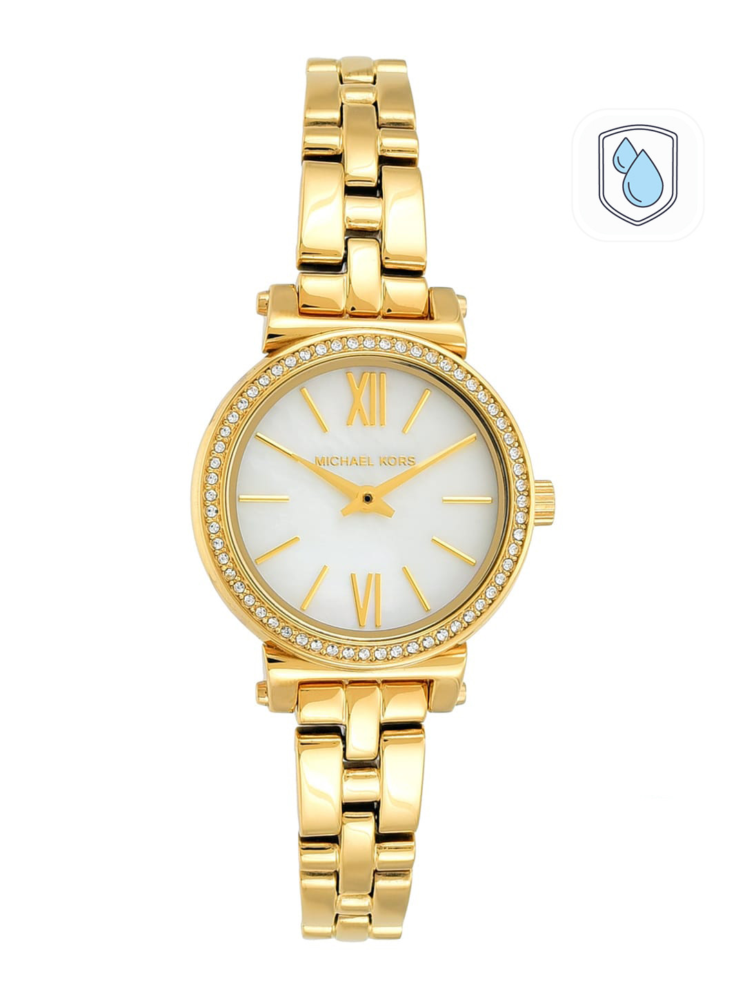 

Michael Kors Women Cream-Coloured & Gold-Toned Analogue Watch
