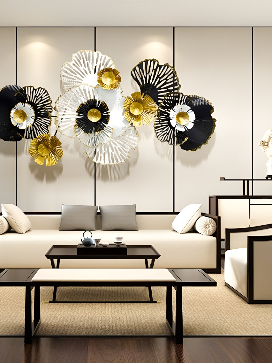 

HANDICRAFTS TOWN Black & Gold Toned Metal Wall Decor