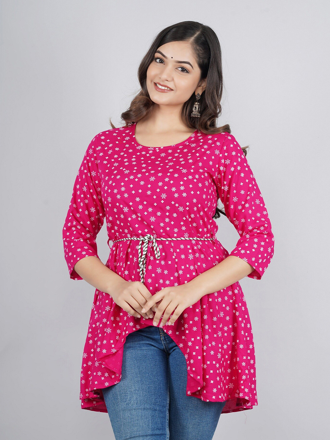 

MANKSH Pink Print Top