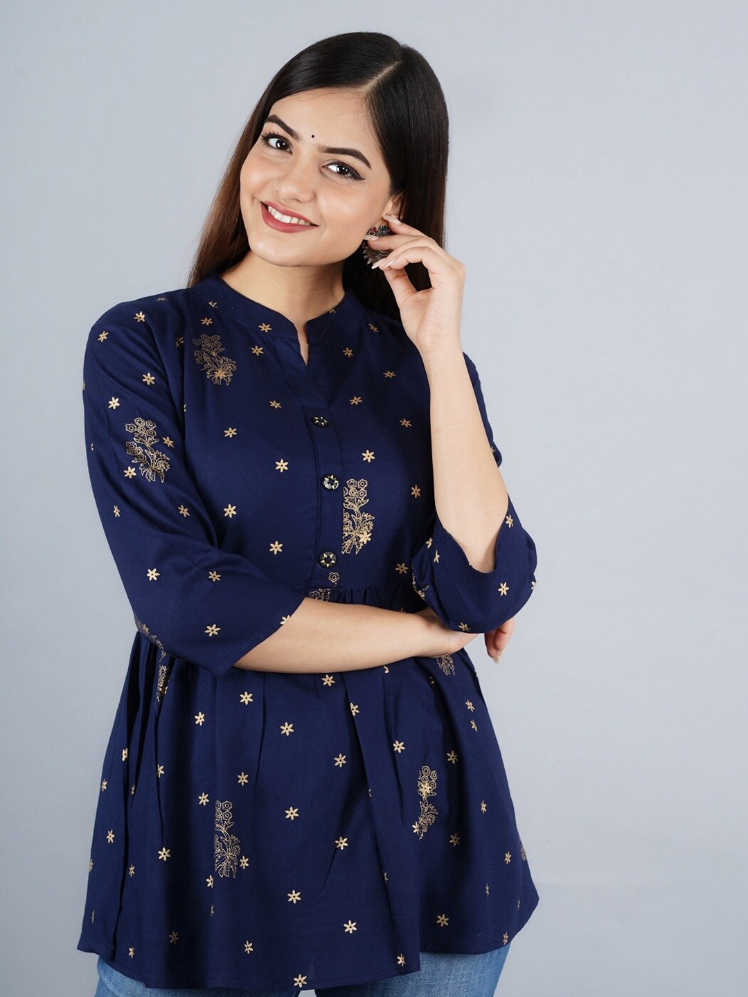 

MANKSH Blue Print Top
