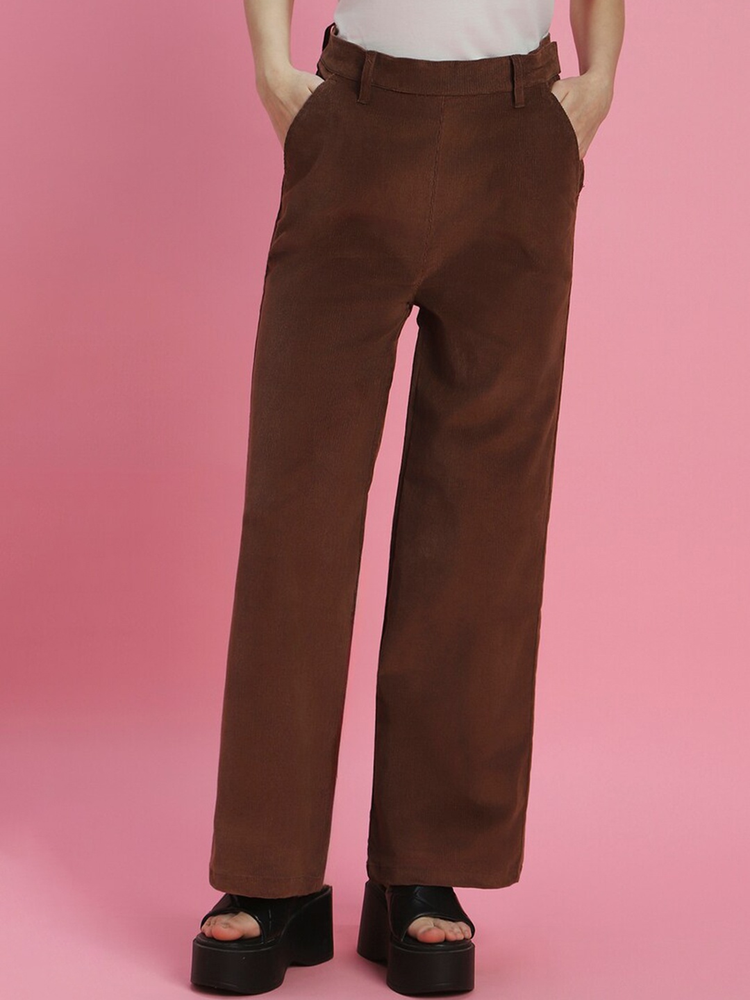 

FOREVER 21 Women Parallel Trousers, Brown