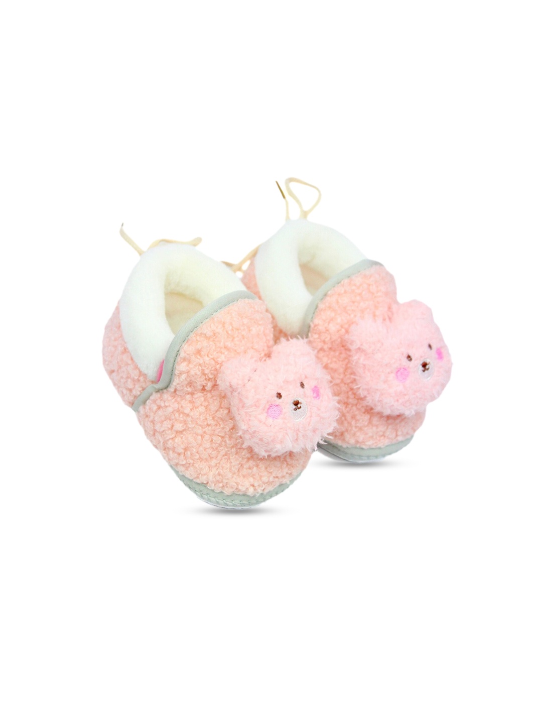 

BAESD Infants Teddy Detail Cotton Booties, Pink