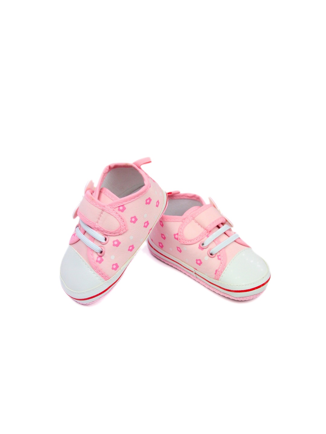 

BAESD Infants Girls Printed Embellished Cotton Booties, Pink