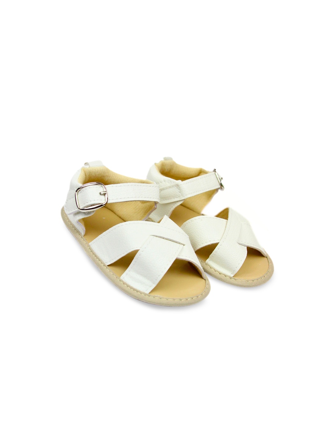 

BAESD Infant Kids Open Toe Flats with Buckles, White