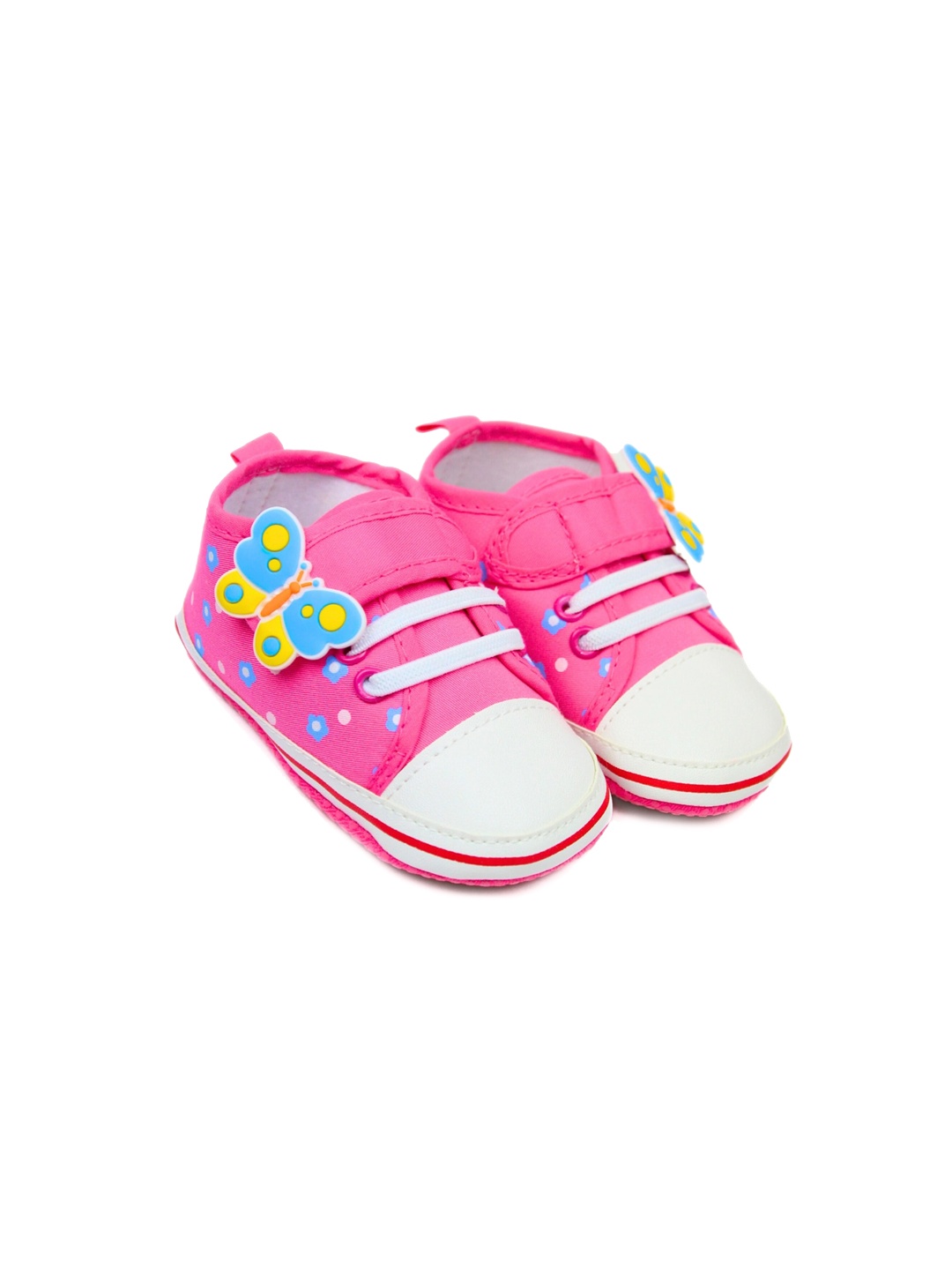 

BAESD Infants Girls Butterfly Detail Cotton Booties, Pink