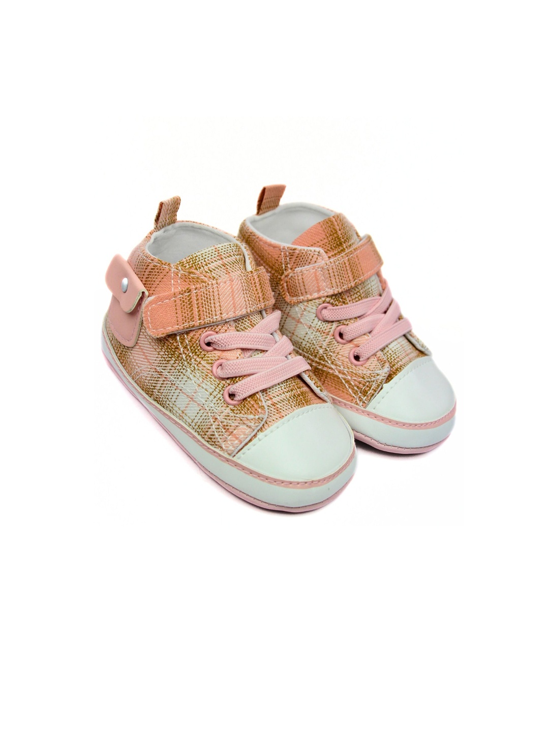 

BAESD Infants Checked Cotton Socks Booties, Pink