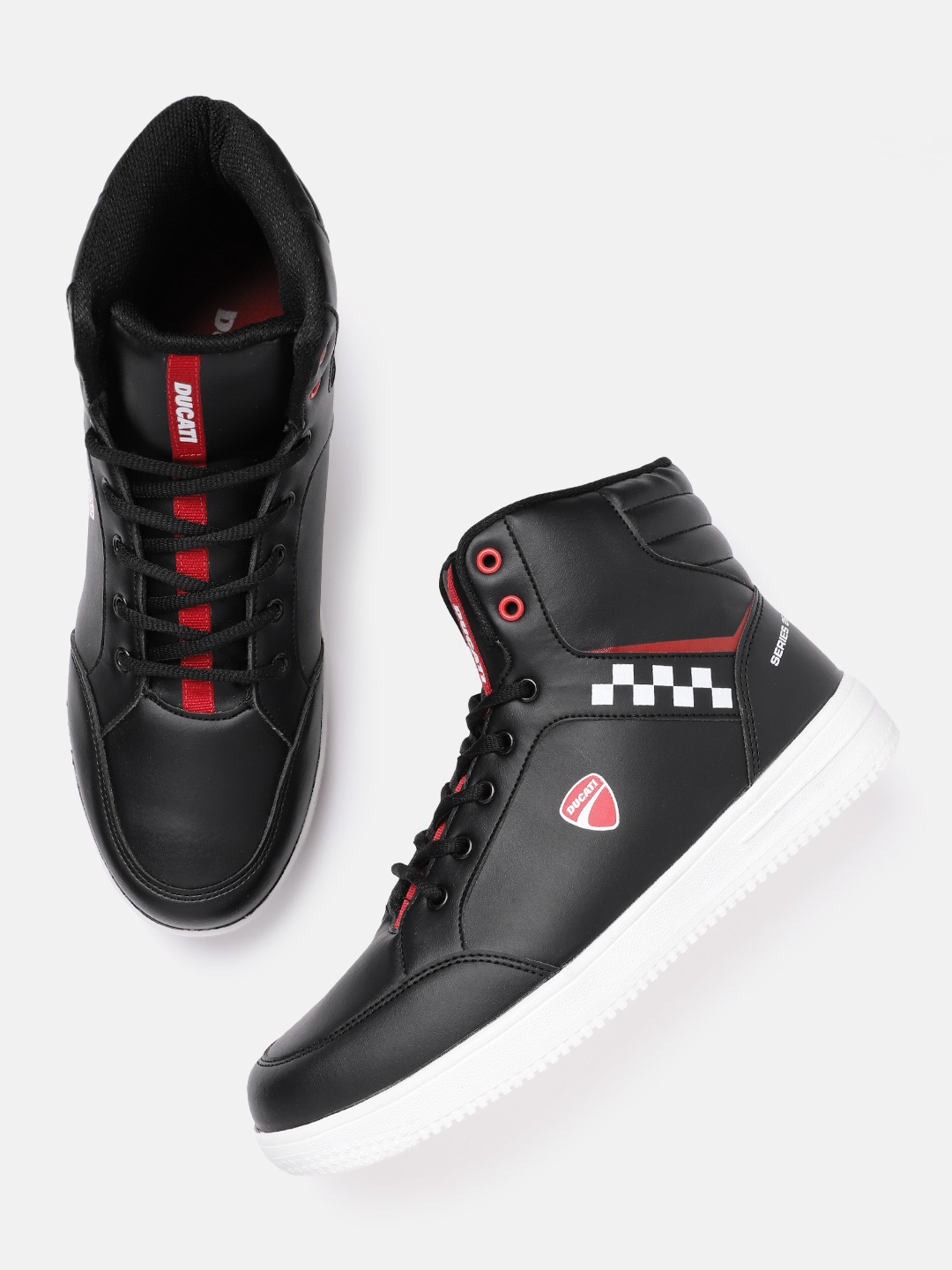 

Ducati Men Round-Toe Mid-Top Everyday Sneakers, Black