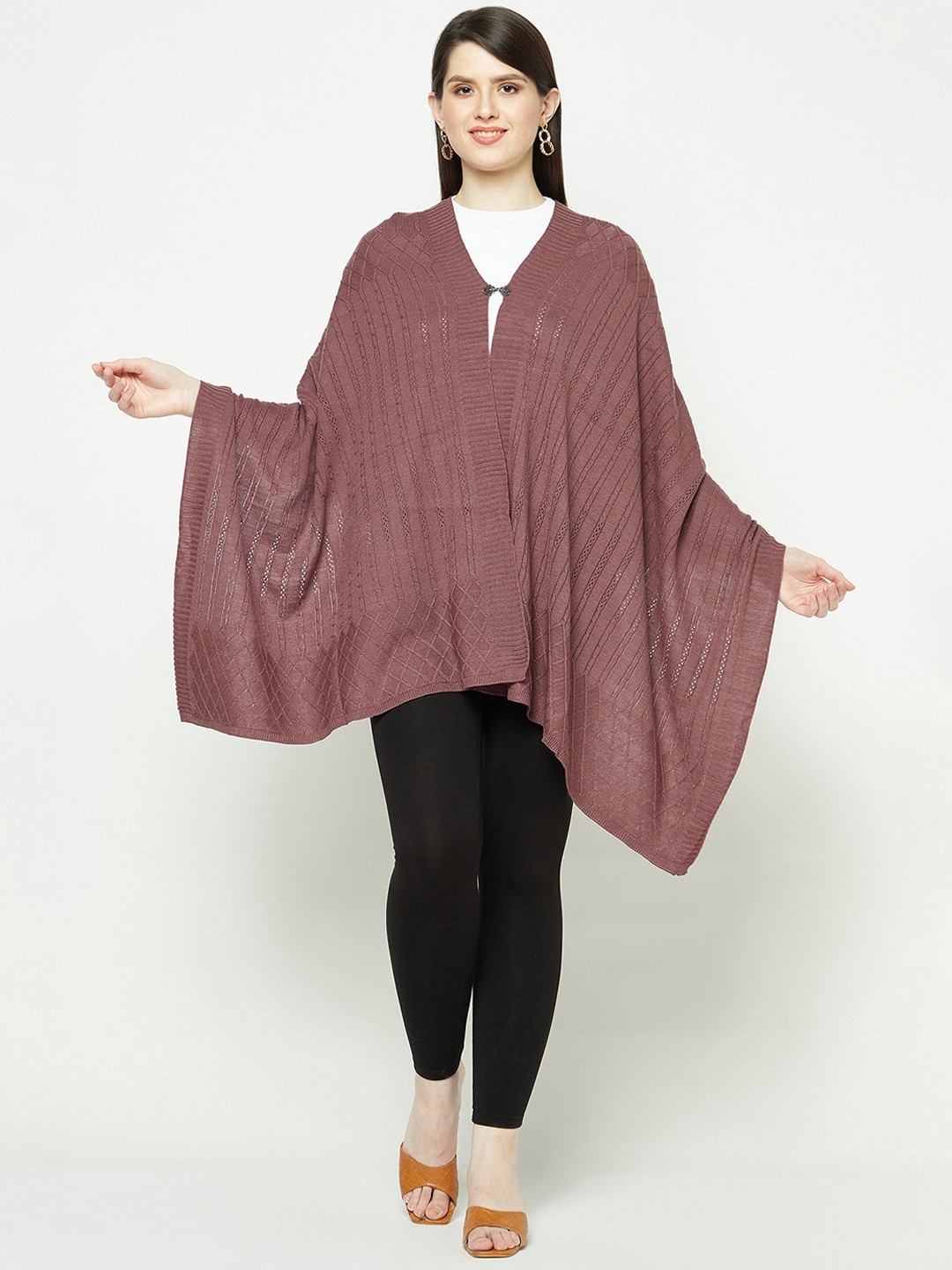 

Knitstudio Striped Knitted Shawl, Pink