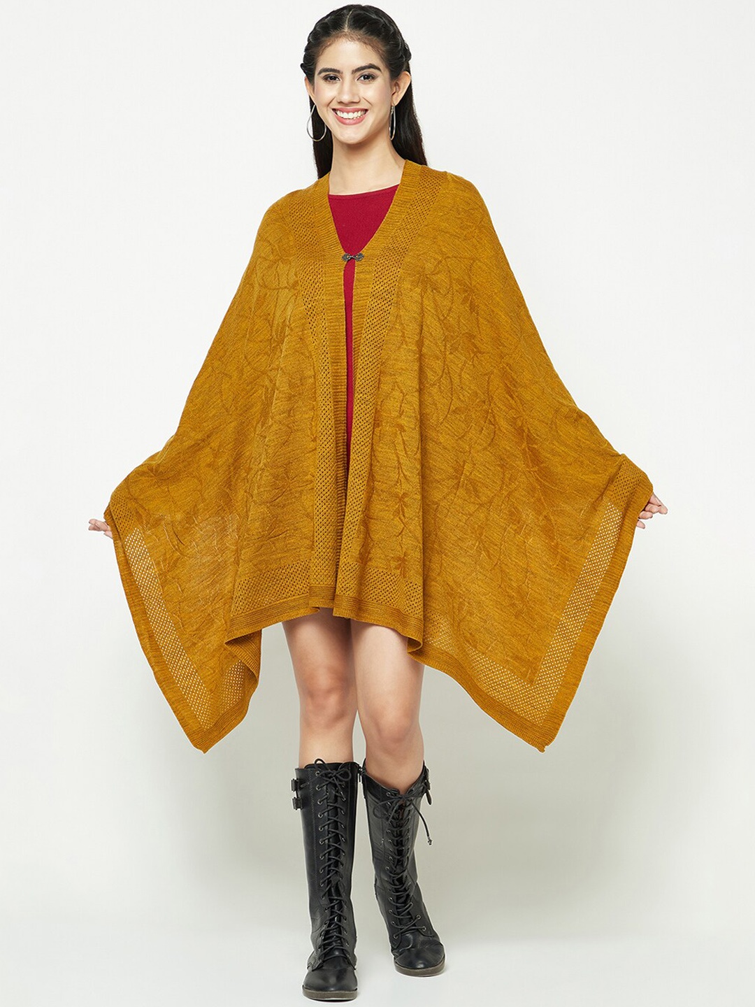 

Knitstudio Self Design Knitted Shawl, Mustard