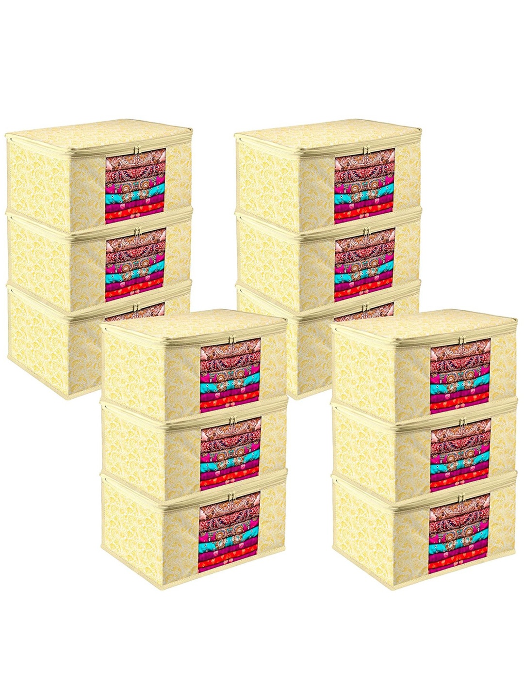 

Kuber Industries Yellow 12 Pieces Saree Organisers