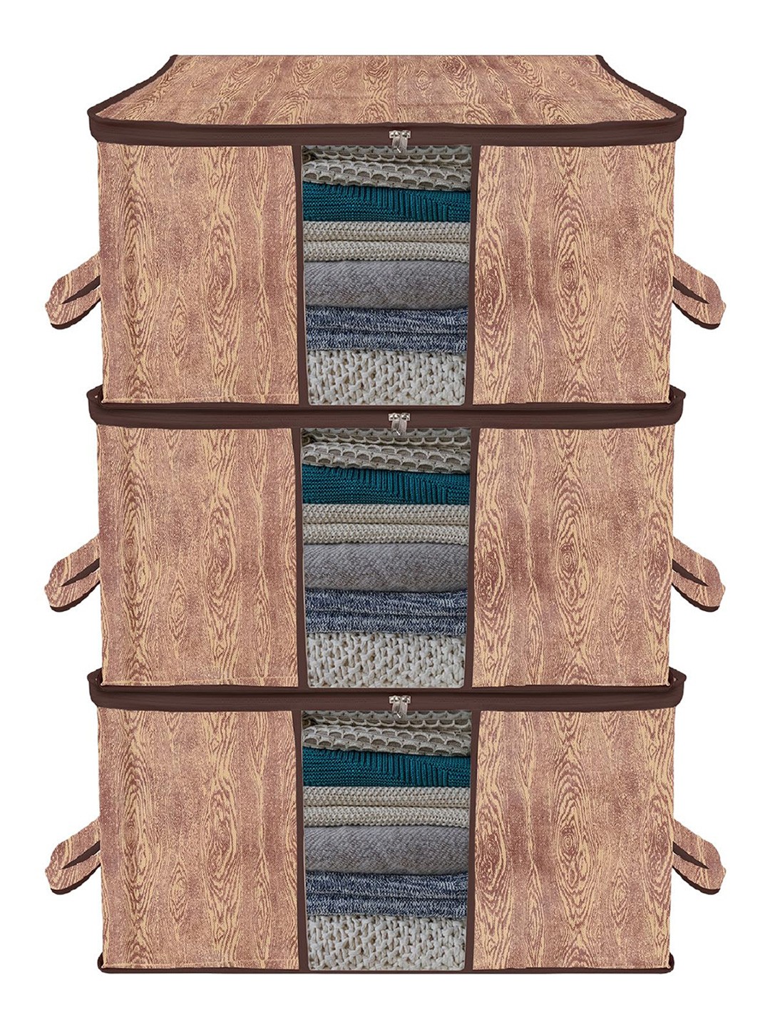 

Kuber Industries Brown 3 Pieces Saree Organisers