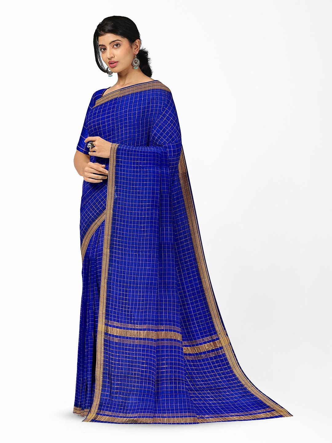 

APCO Woven Design Pure Cotton Handloom Saree, Blue