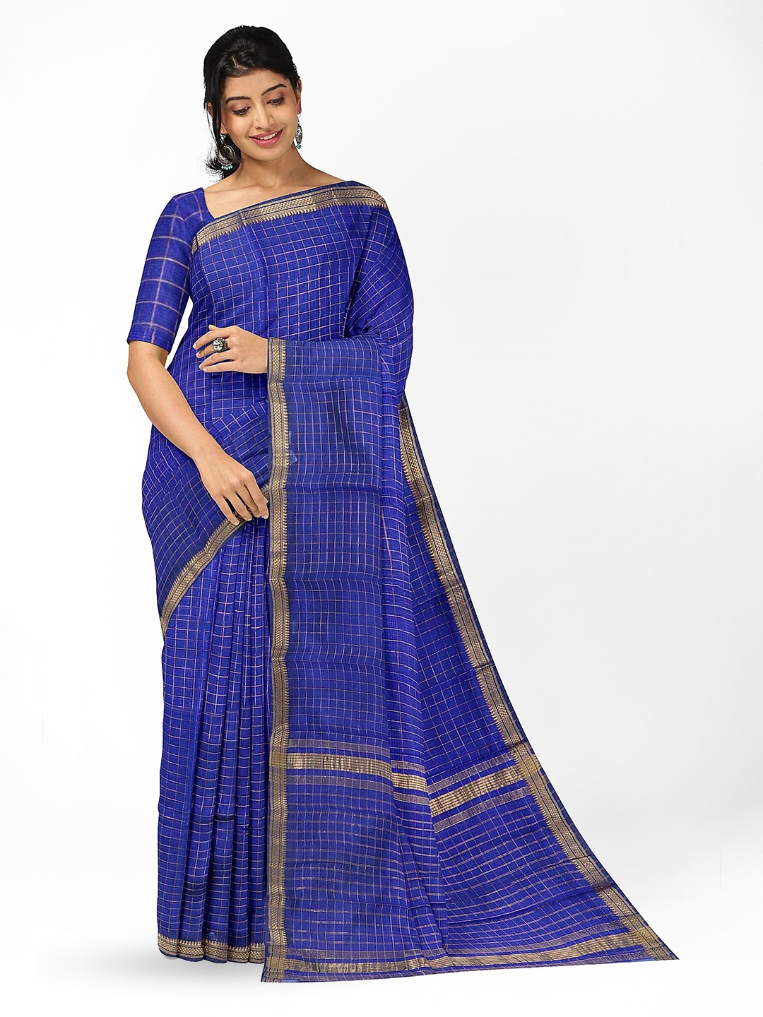 

APCO Pure Cotton Saree, Blue