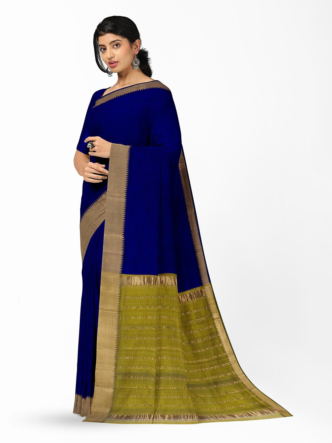 

APCO Solid Zari Pure Cotton Saree, Violet