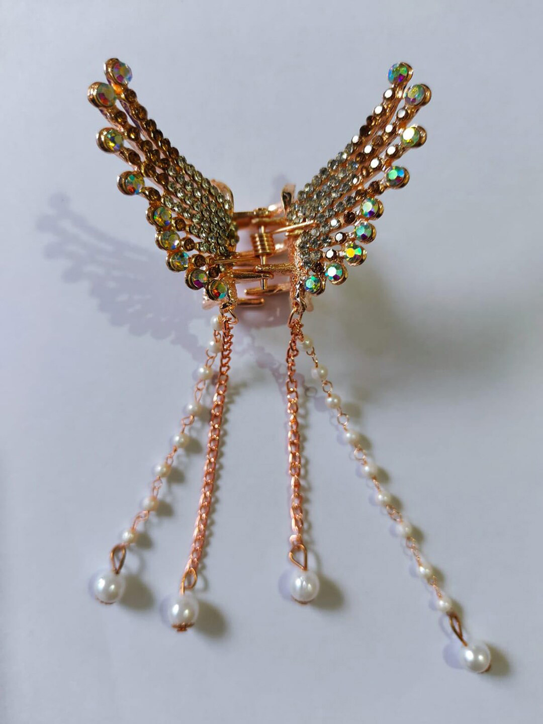 

Krelin Stone-Studded Pearls Beaded Claw Clip, Gold